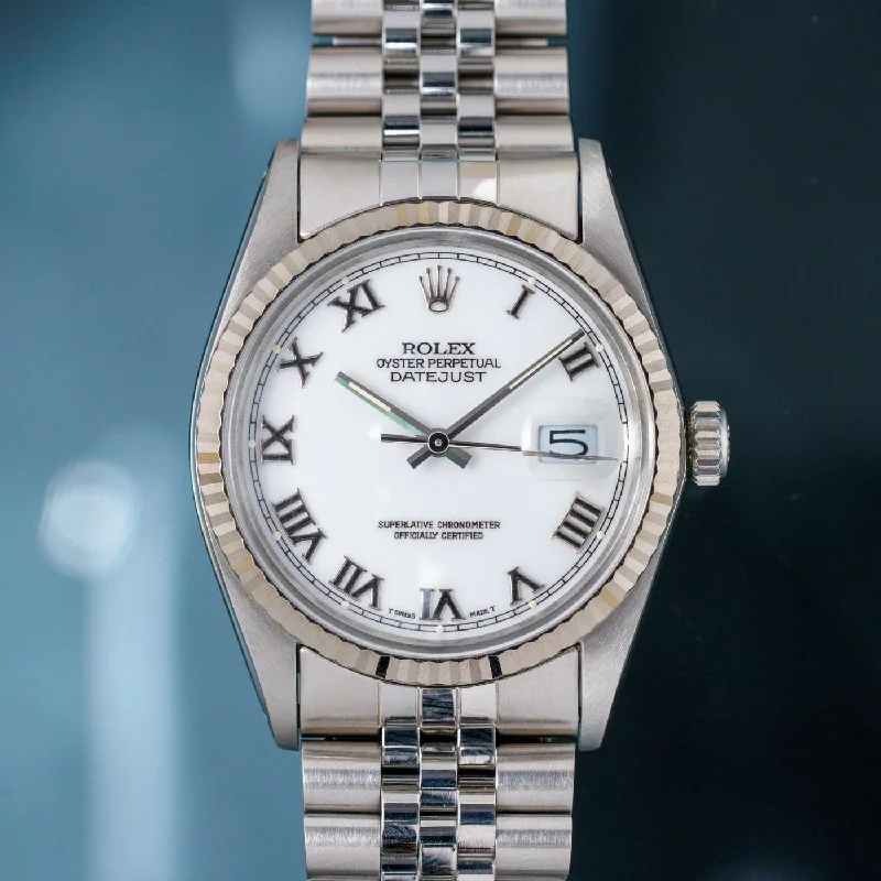 ROLEX Datejust 16014 White Roman SS/WG