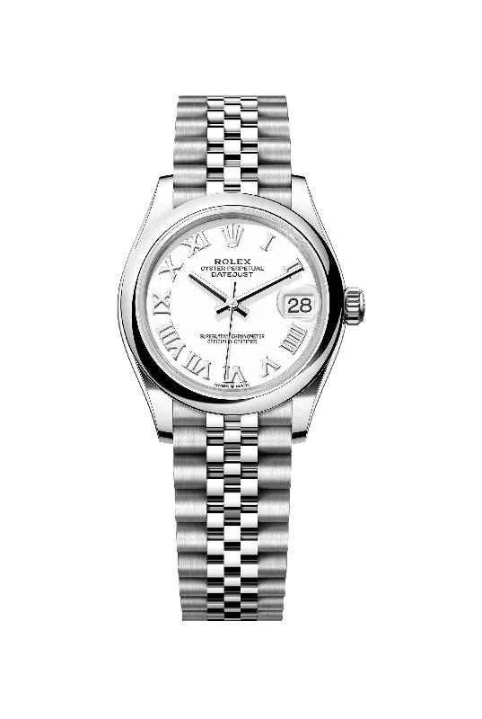 Rolex Watch Datejust 31mm Oystersteel Domed Bezel, White Roman Dial, Jubilee Bracelet 278240-0004