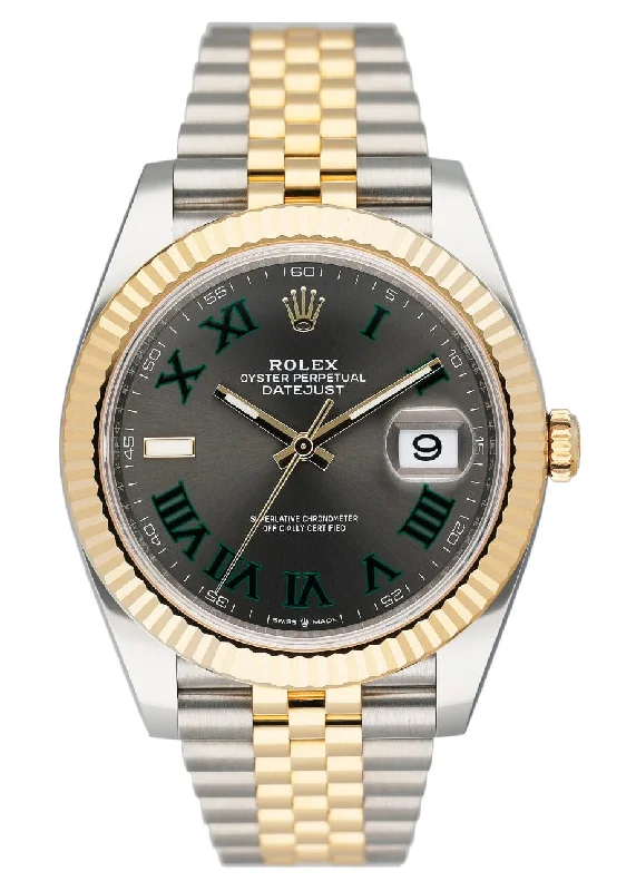 Rolex Datejust 41 126333 Wimbledon Dial Mens Watch Box Papers