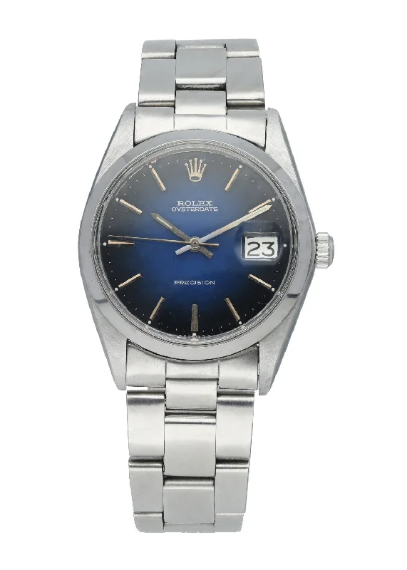 Rolex OysterDate Precision 6694 Blue Vignette dial Watch