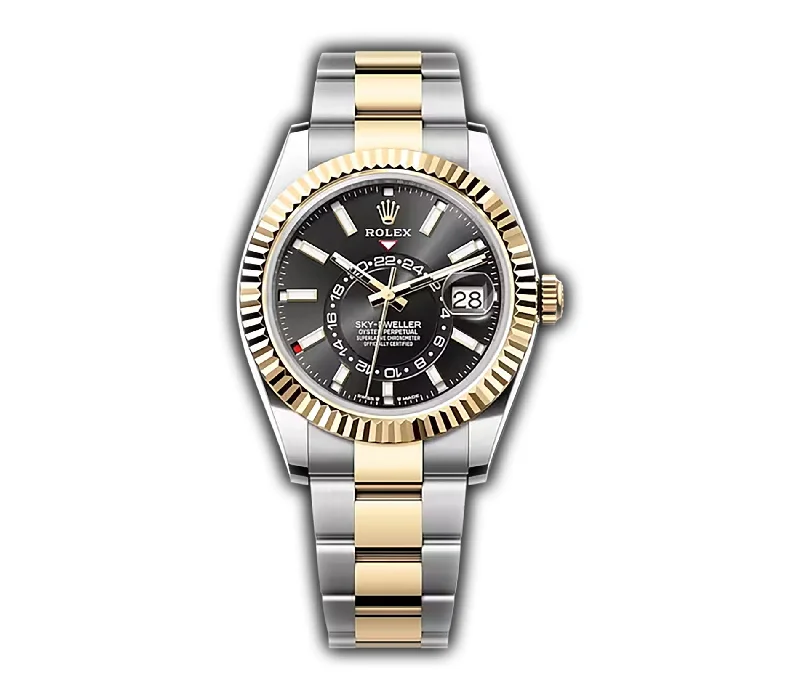 42mm Steel and 18k Yellow Gold Black Dial Oyster Bracelet