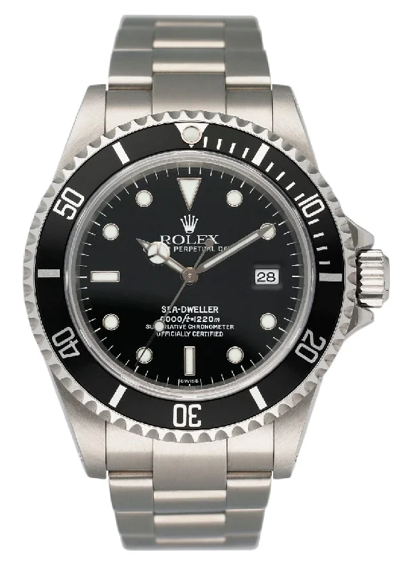 Rolex Sea-Dweller 16600 Black Dial Steel Mens Watch Box Papers