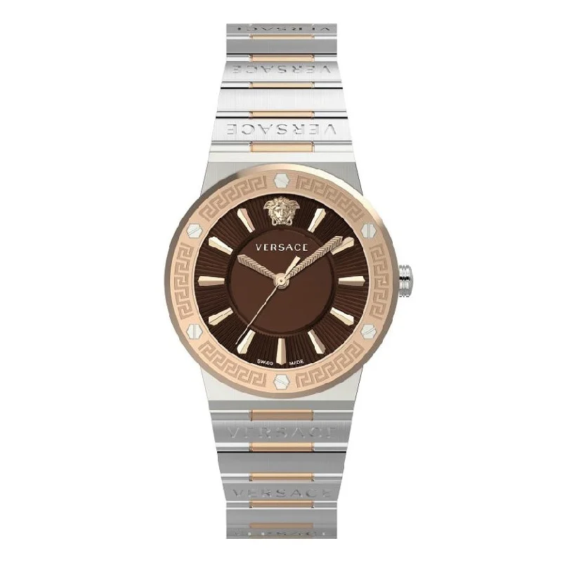 Versace Greca Logo Ladies' Brown Watch VEVH01220