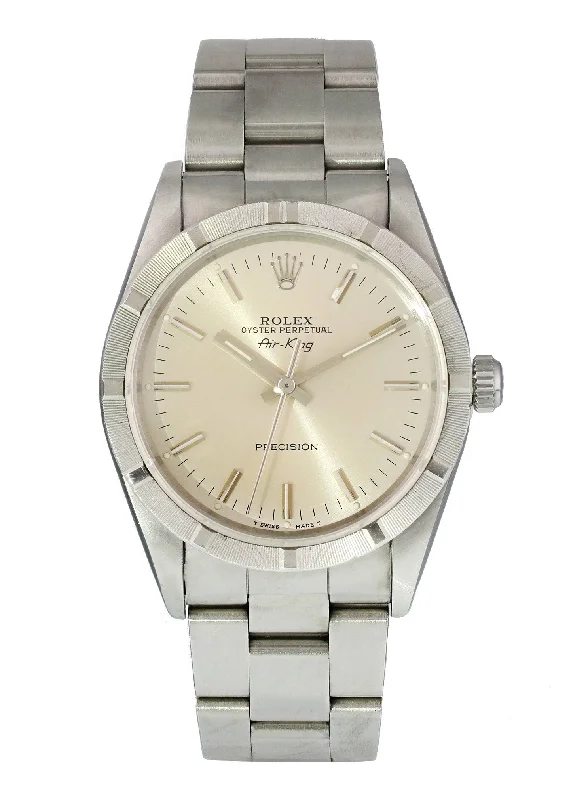 Rolex Air King Precision 14010  34mm steel diamond dial and bezel serial N564683 circa 1991