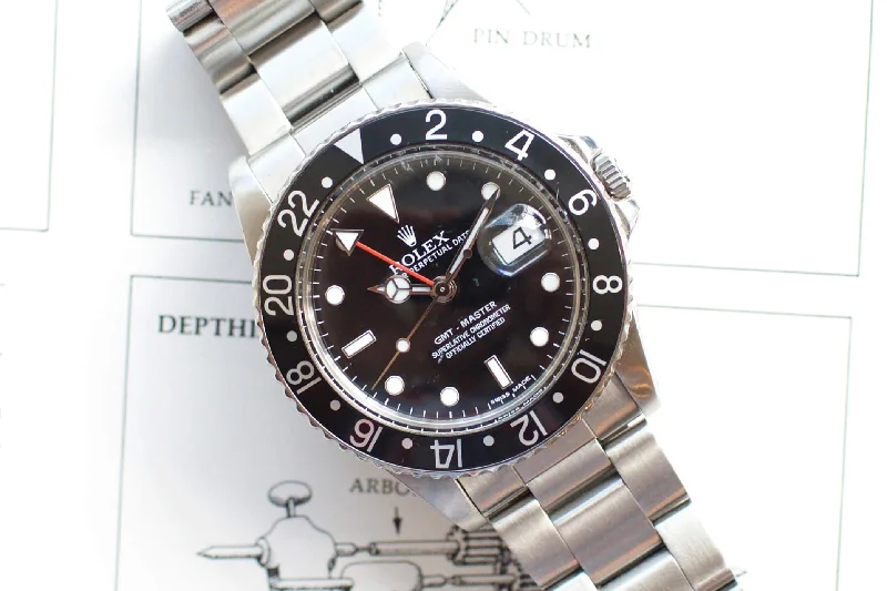 SOLDOUT: Rolex 16750 GMT Master Glossy 1982 Black Bezel