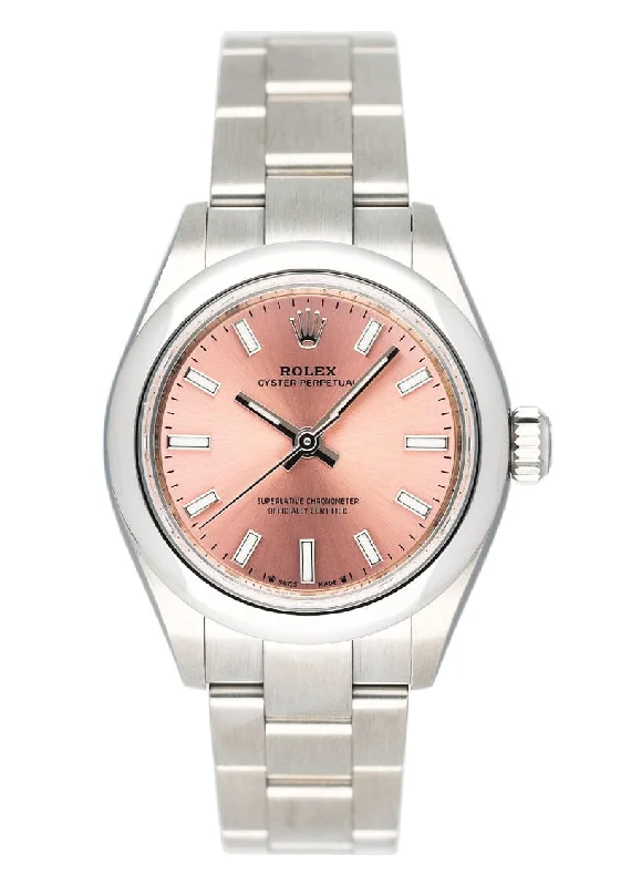 Rolex Oyster Perpetual 276200 Pink Dial Ladies Watch Box Papers