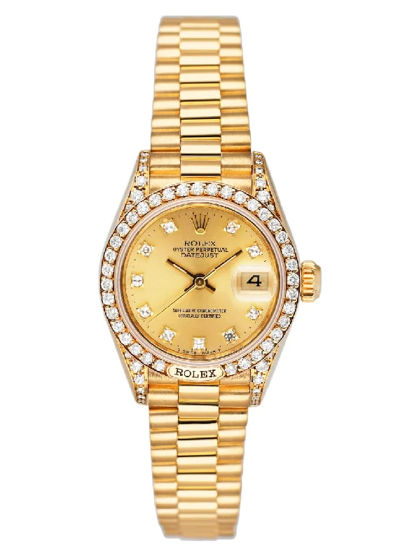 Rolex Datejust 69158 Diamond 18K Yellow Gold Ladies Watch