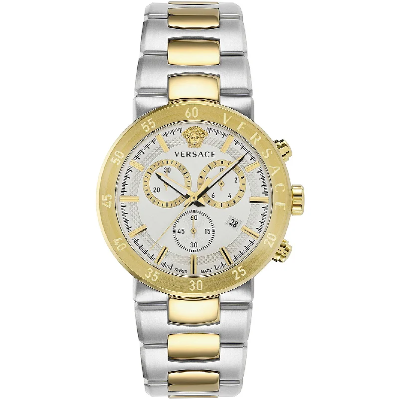 Versace Urban Mystique Men's Chronograph Silver Gold Watch VEPY00620