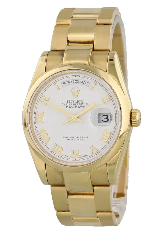 Rolex Day-Date President 118208 18k Yellow Gold Mens Watch.