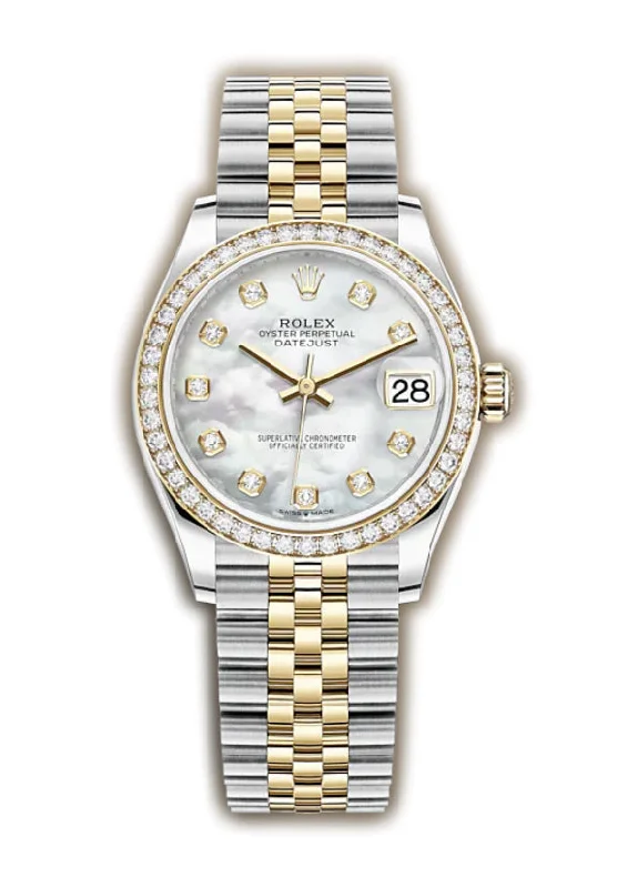 31mm Steel & Yellow Gold Diamond Bezel White MOP Diamond Dial Jubilee Bracelet