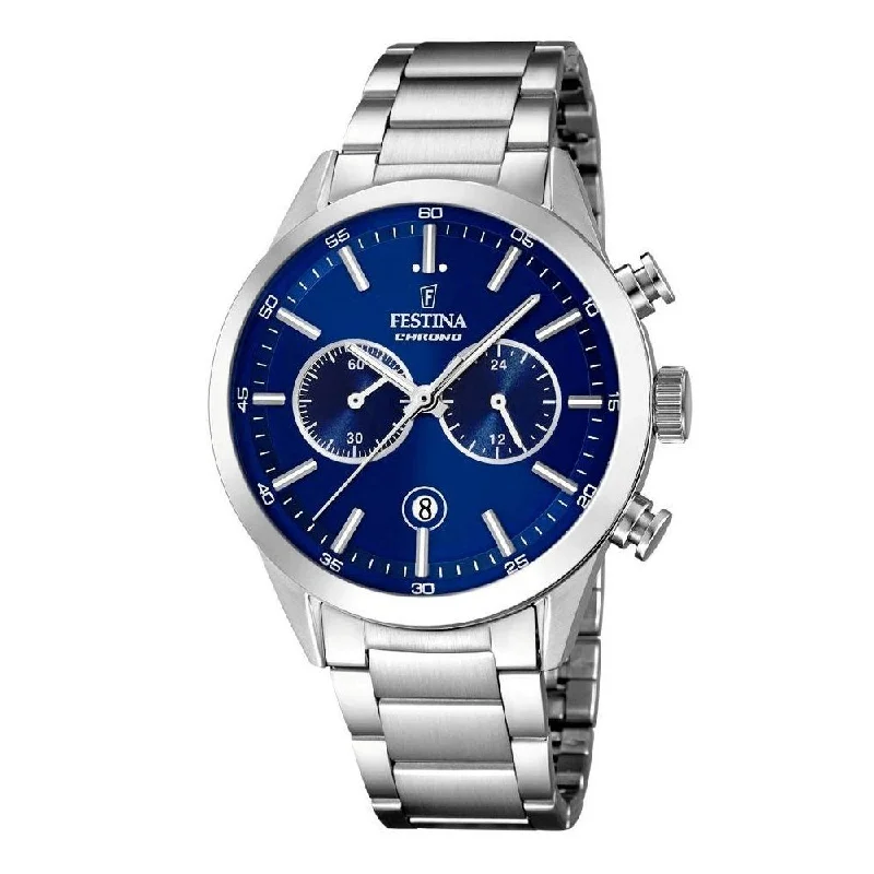 Festina Watch Blue Chrono Stainless Steel F16826-B