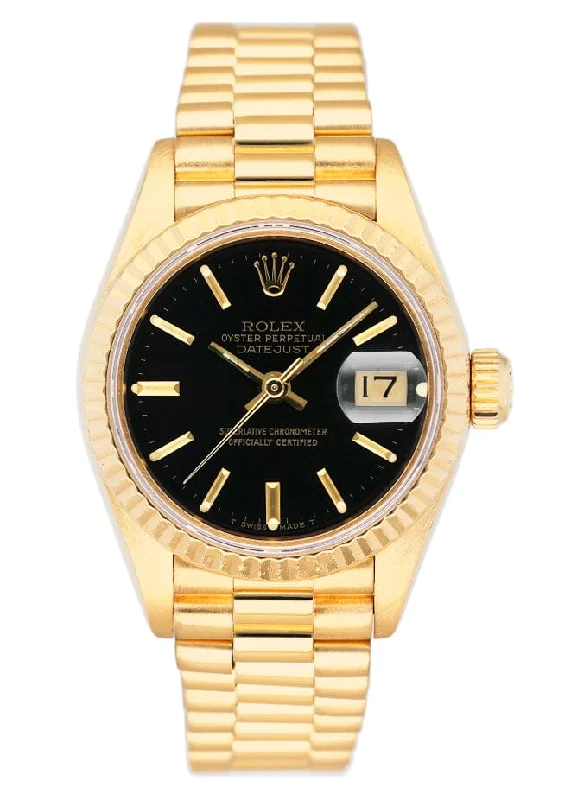 Rolex Datejust 69178 Black Dial Ladies Watch Box Papers