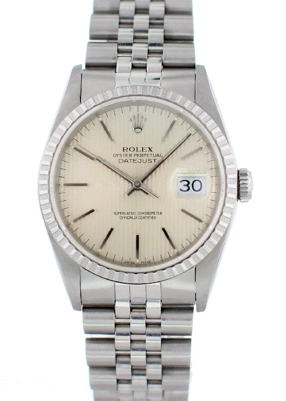 Rolex Oyster Perpetual Datejust 16220 Mens Watch With Papers