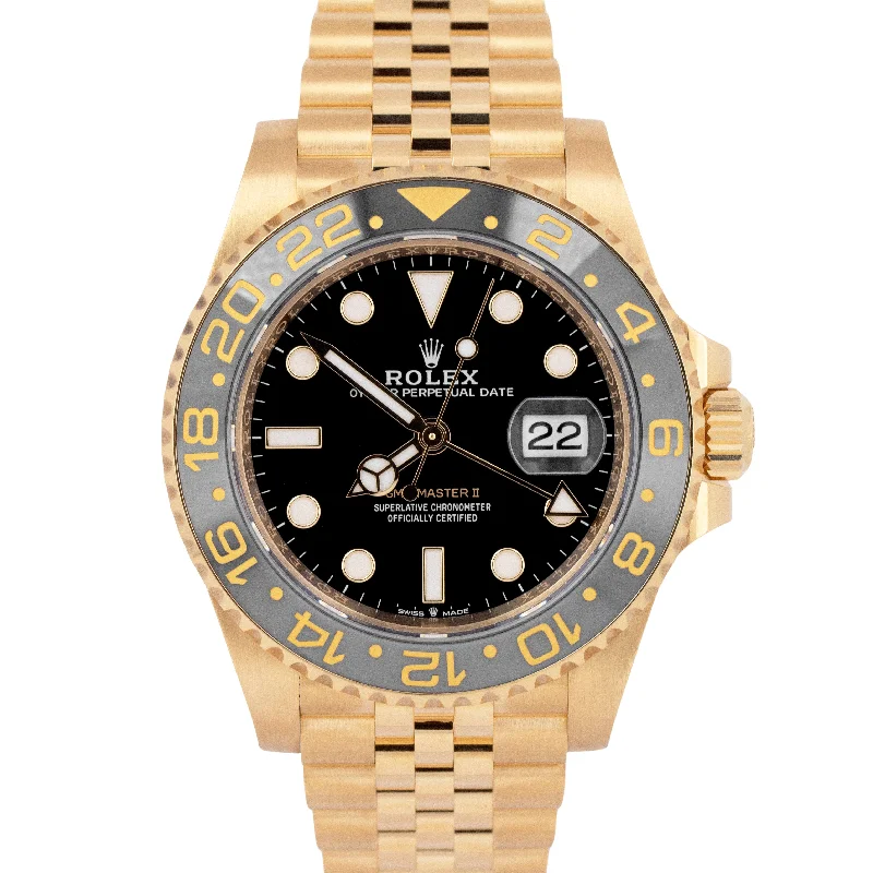 2023 NEW PAPERS Rolex GMT-Master II 18K Yellow GOLD Jubilee 40mm 126718 GRNR BOX