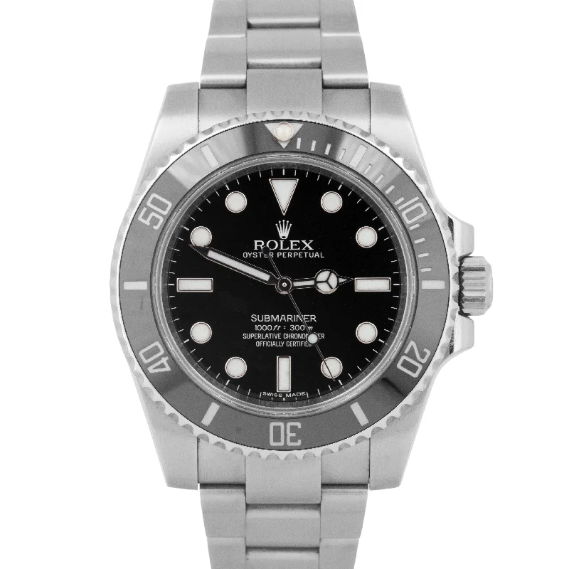 MINT PAPERS Rolex Submariner No-Date Ceramic 40mm Oyster Steel Watch 114060 BOX