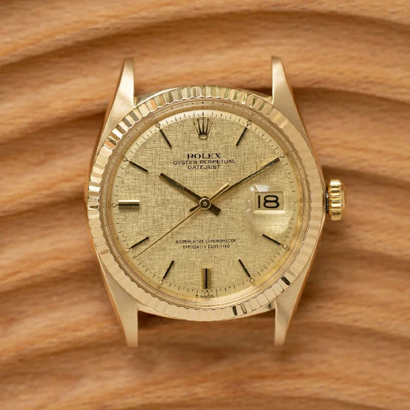 ROLEX Datejust 1601 YG Champagne Linen Dial