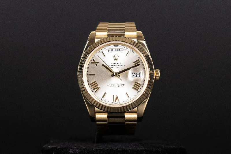 Rolex<br>228238 DayDate 40 Silver Roman Numeral Dial