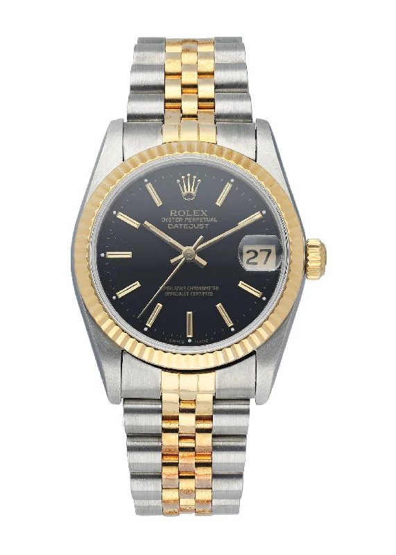 Rolex Datejust 68273 Black Dial Midsize Watch