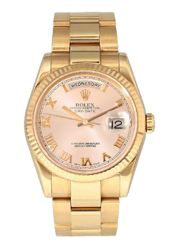 Rolex Day Date 118235 President 18k Rose Gold Mens Watch Box Papers