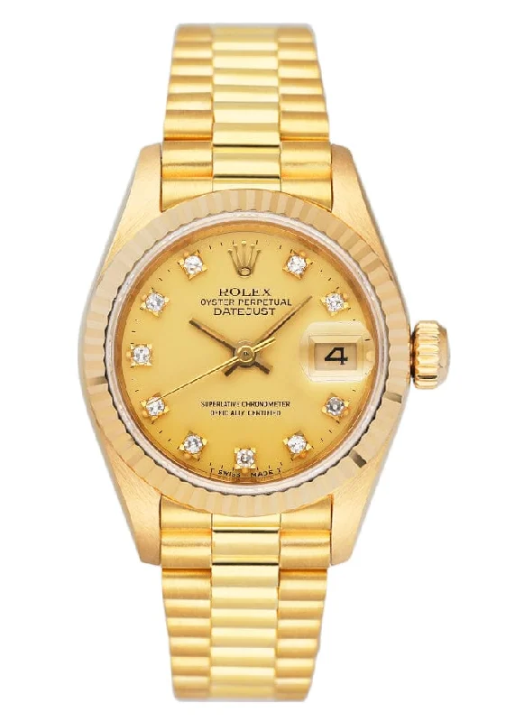 Rolex Datejust 69178 Yellow Gold Ladies Watch Box And Papers