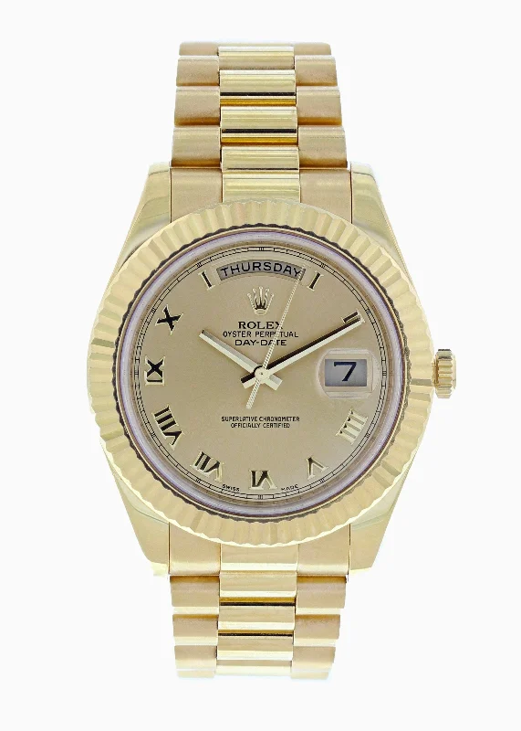 Rolex Day-Date II President 218238 18k Yellow Gold Mens Watch