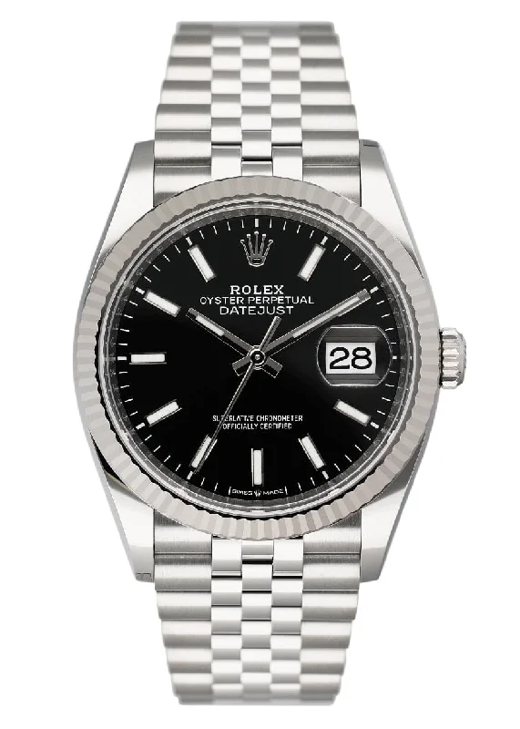 Rolex Datejust 126234 Black Dial Mens Watch Box Papers