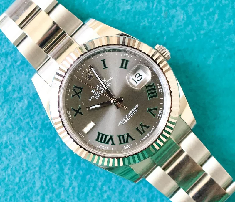 SOLD OUT: Rolex Datejust 41 Wimbeldon 126334 Box and Papers 2022 18K Bezel