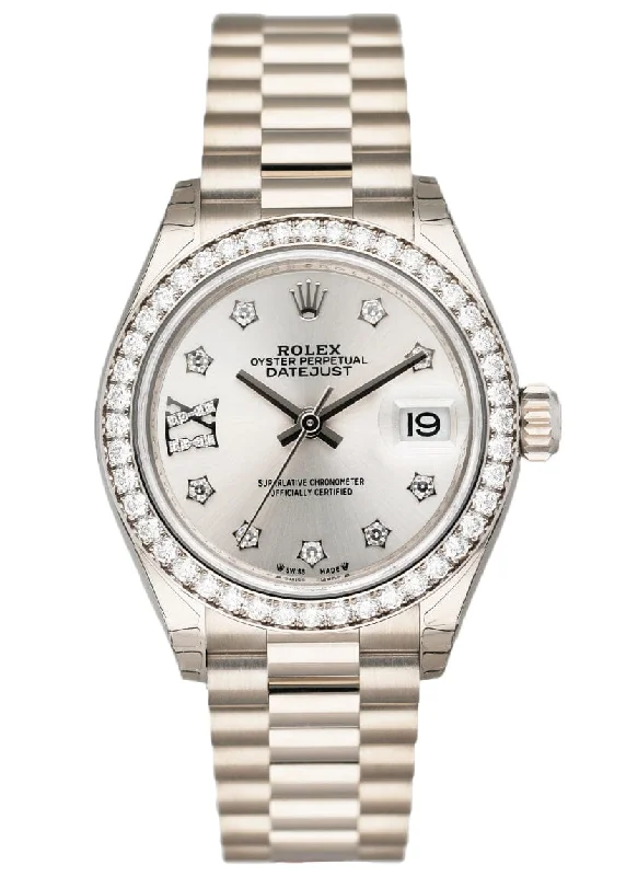 Rolex Datejust 279139RBR Diamond Dial Ladies Watch Box Papers