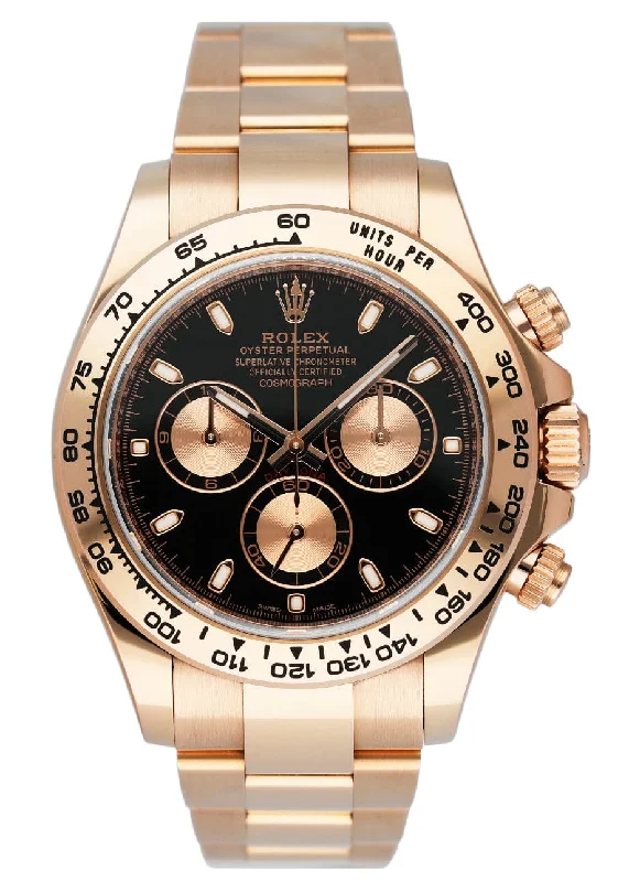 Rolex Daytona 116505 18K Rose Gold Black Dial Mens Watch