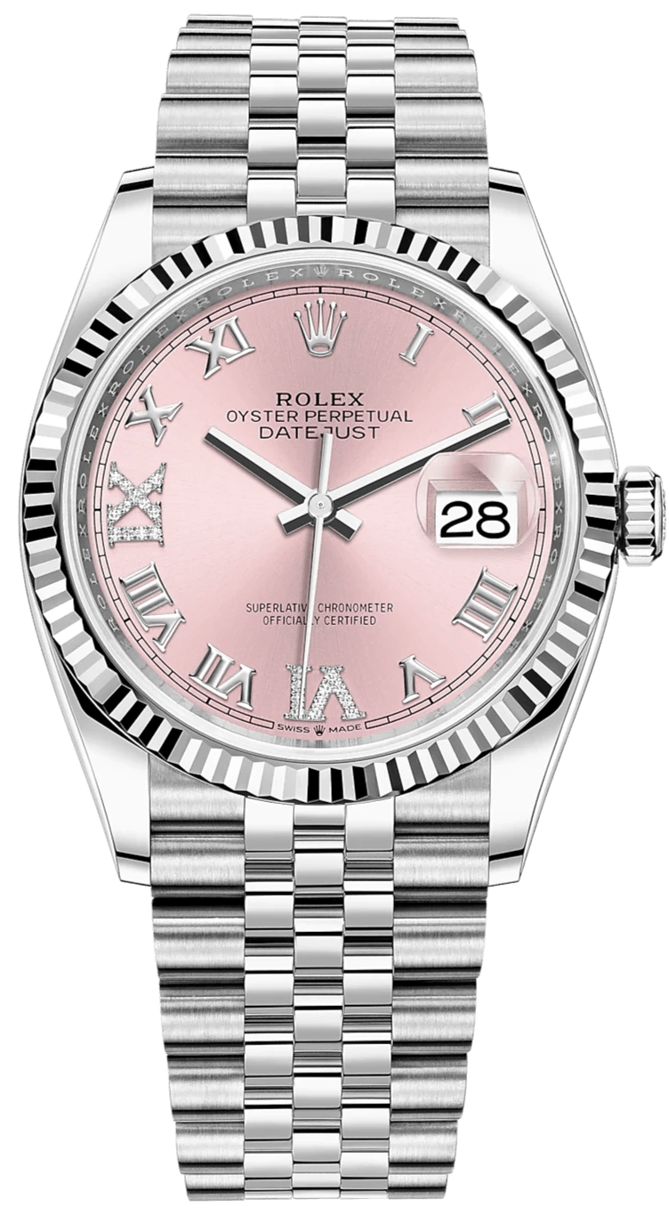 Rolex Datejust 36 Jubilee Pink Roman Dial Ladies (Reference 126234)