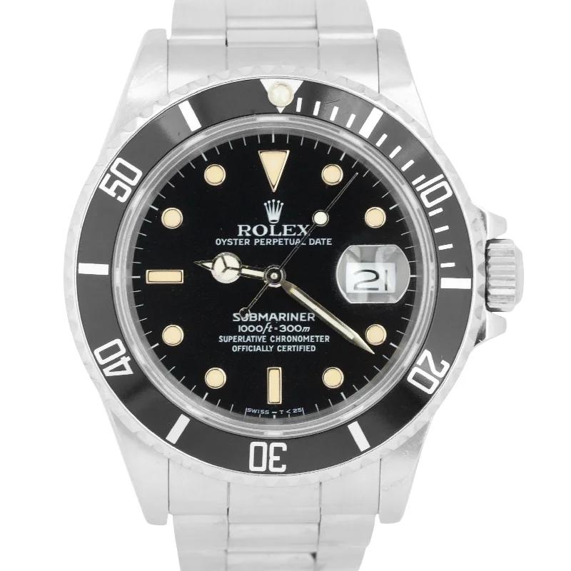 1987 Rolex Submariner Date Patina 40mm TRIPLE ZERO Steel Oyster Watch 168000