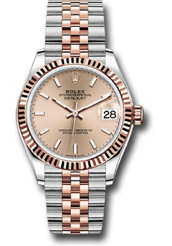 Rolex Datejust 31 Steel and Rose Gold Jubilee Bracelet / Index Pink Dial 278271