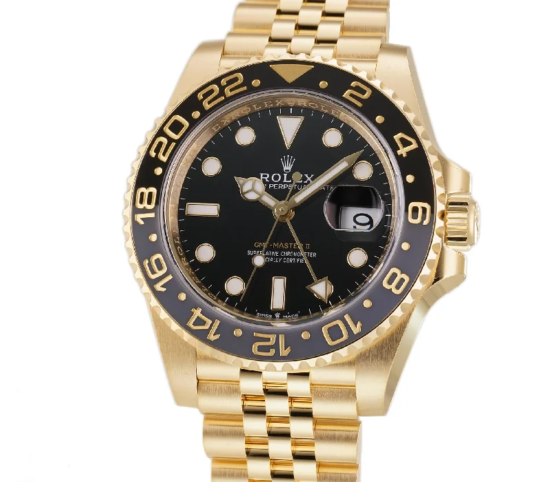 40mm 18k Yellow Gold Ceramic Bezel Black Dial Jubilee Bracelet