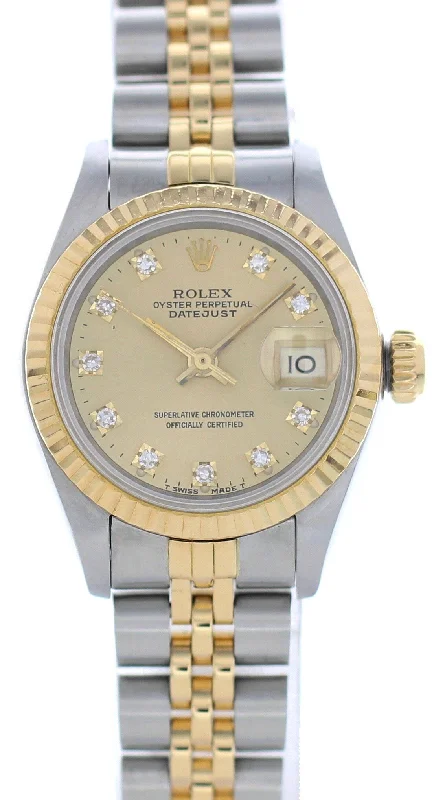 Rolex Datejust 69173 Diamond Dial Ladies Watch