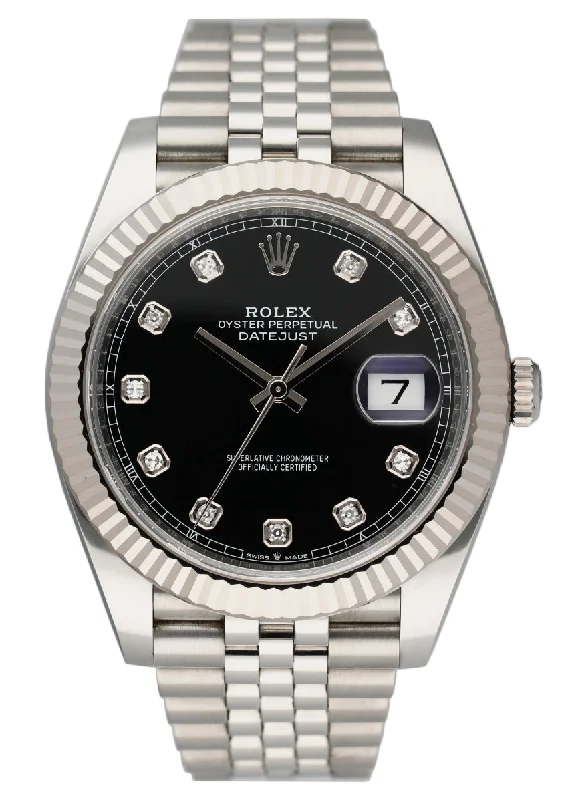 Rolex Datejust 41 126334 Black Diamond Dial Mens Watch