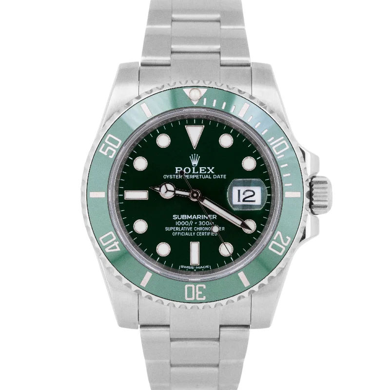 MINT PAPERS Rolex Submariner Date 'Hulk' Green Ceramic Steel Watch 116610 LV BOX