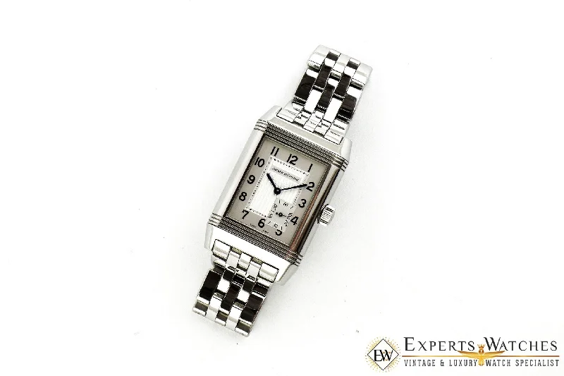 SOLD!!!  JLC Jaeger LeCoultre Grand Reverso Steel 8 days Watch Ref 240.8.14 Box Papers