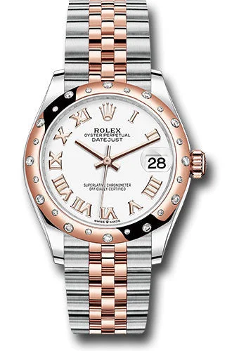 Rolex Steel and Everose Gold Datejust 31 Watch - 24 Diamond Bezel - RosŽ Index Dial - Jubilee Bracelet 278341RBR wrj