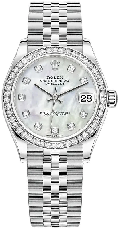 Rolex Datejust 31 Diamond Bezel - White Mother-Of-Pearl Diamond Dial - Jubilee 278384rbr