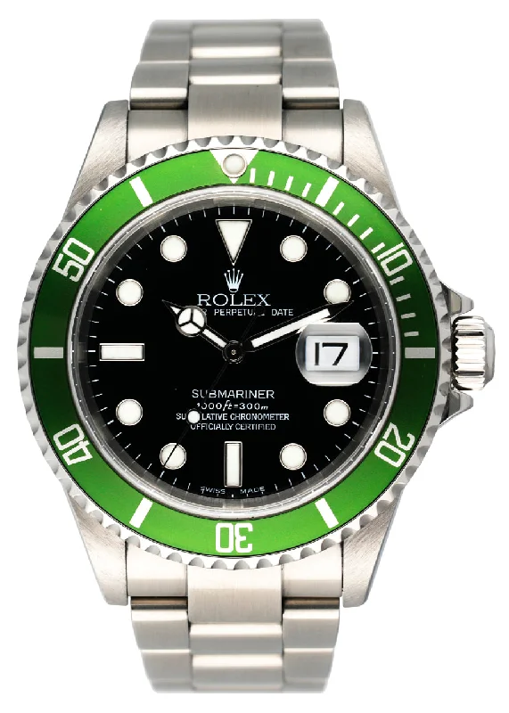 Rolex Submariner 16610LV Kermit Mens Flat 4 B/P