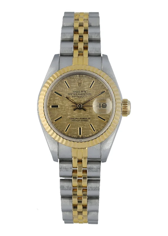 Rolex Datejust 69173 Linen Dial Ladies Watch Box Papers