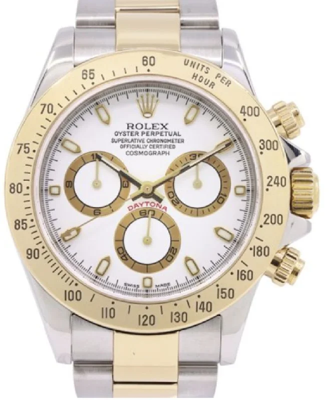 Rolex Daytona Stainless Steel and Yellow Gold White Dial 116523