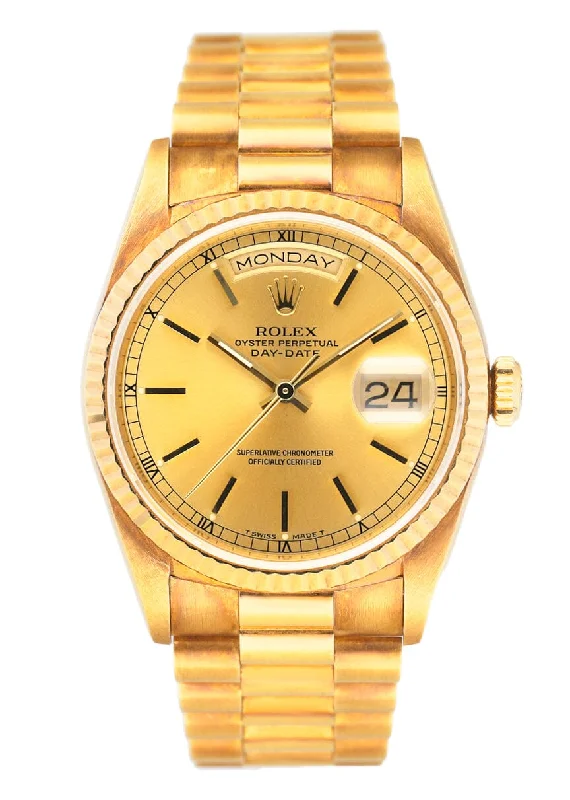 Rolex Day Date 18238 18K Yellow Gold Mens Watch Papers