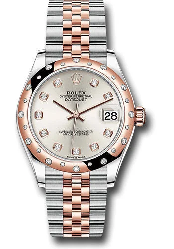 Rolex Steel and Everose Gold Datejust 31 Watch - 24 Diamond Bezel - RosŽ Diamond Dial - Jubilee Bracelet 278341RBR sdj