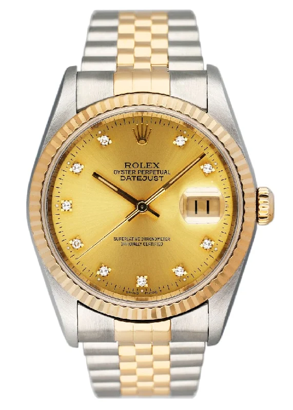 Rolex Datejust 16233 Diamond Dial Mens Watch