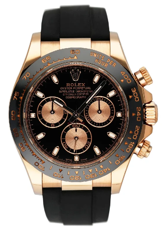 Rolex Daytona 116515LN Black Dial 18K Rose Gold Mens Watch Box Papers