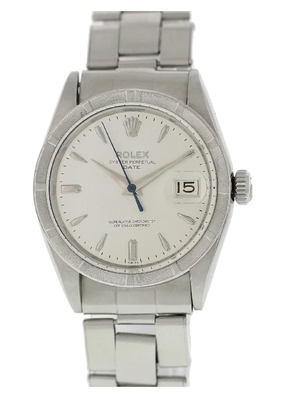 Rolex Oyster Perpetual Date 1501 Engine Turned Bezel