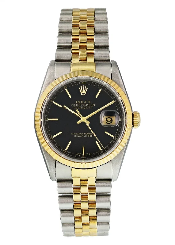 Rolex Datejust 16233 Black Dial Mens Watch