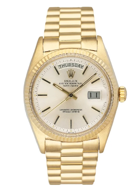 Rolex Day Date 1803 Silver Dial 18K Yellow Gold Mens Watch