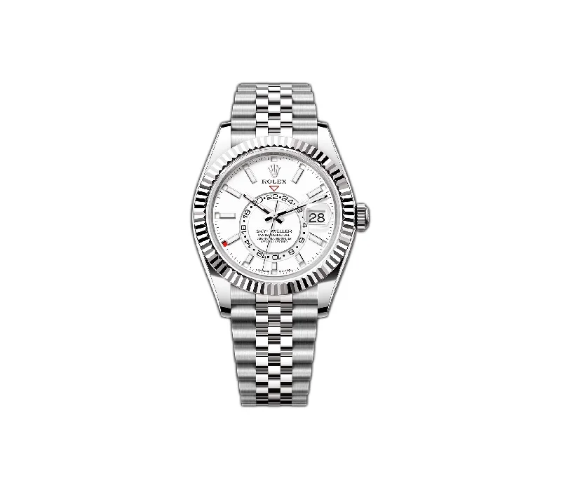 42mm Stainless Steel White Dial 18k Fluted Bezel Jubilee Bracelet